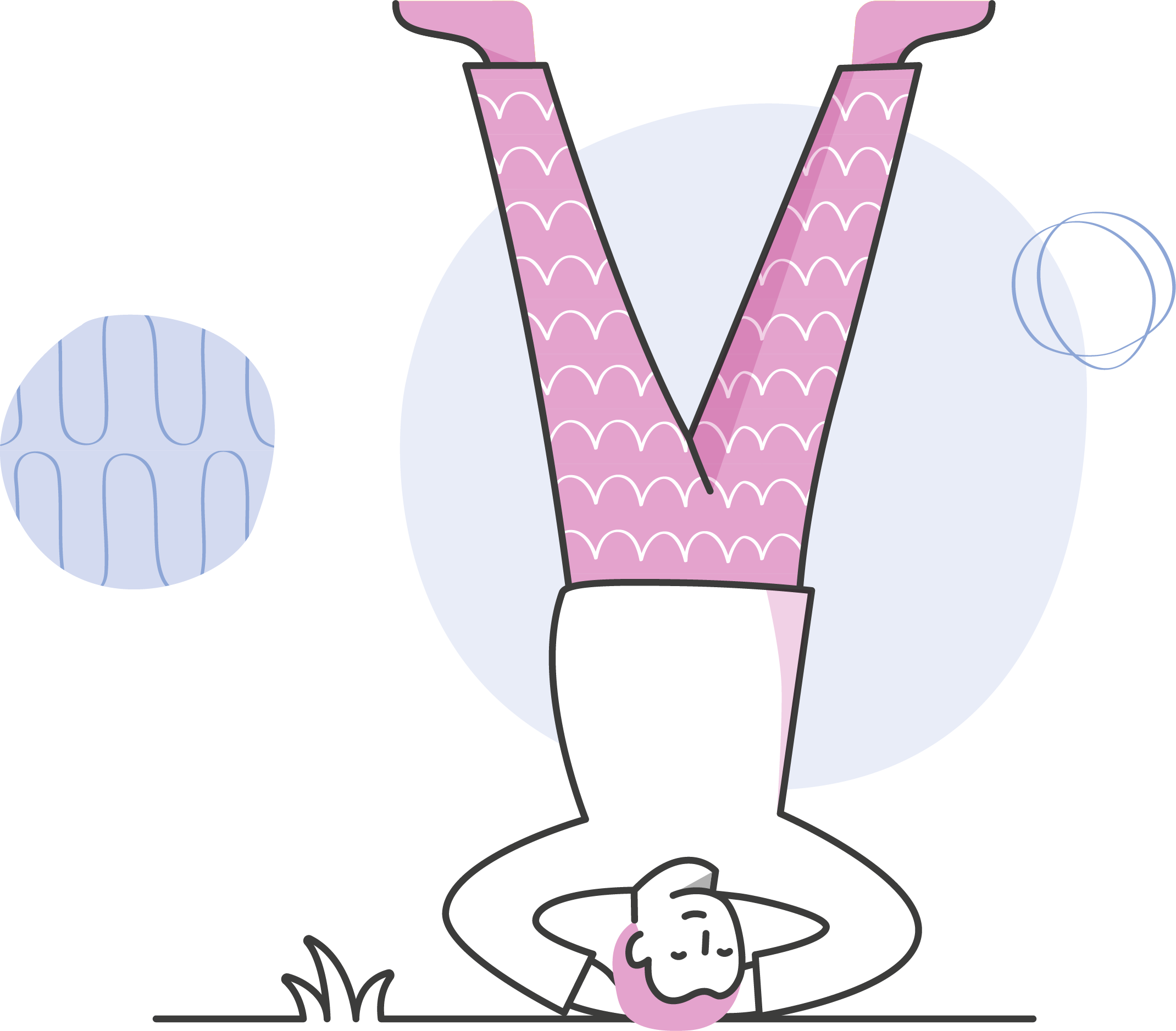 Eine Illustration eines Menschen, der auf dem Kopf steht.